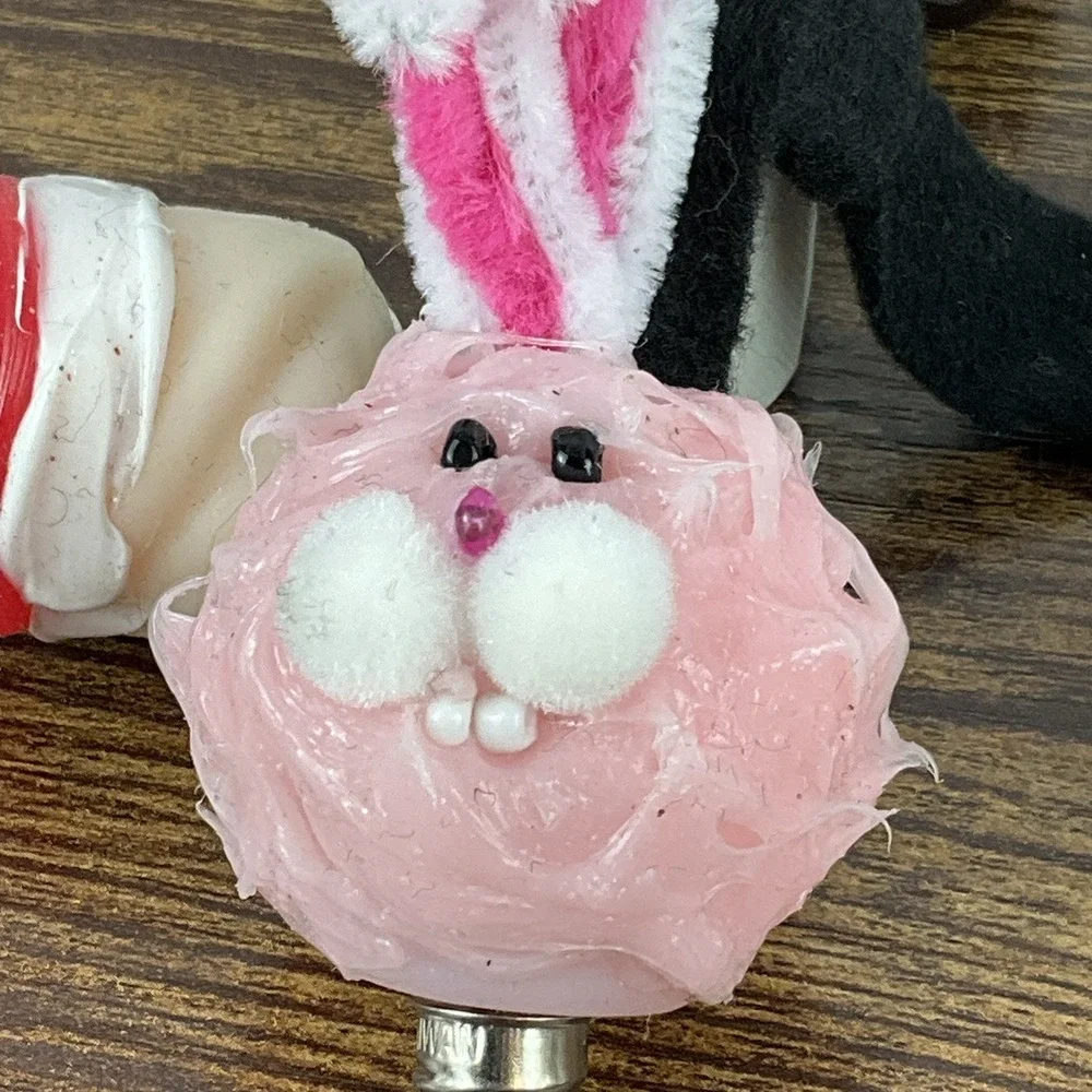 Vintage Nightlight With Bunny Snowman & Elf Light Bulbs 3 Watt Silicone Dipped